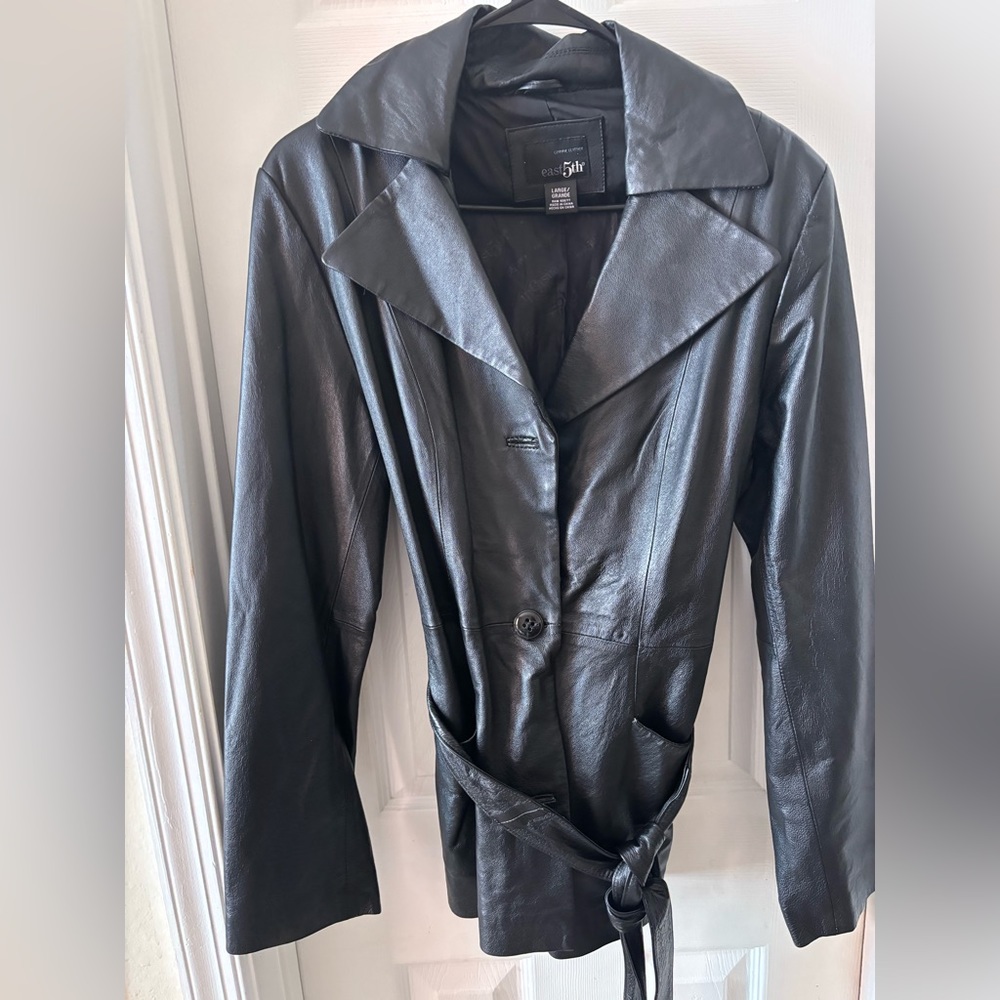 Leather East 5th Belted Jacket